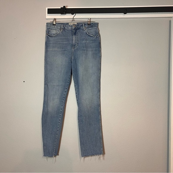 Free People Girlfriend Straight Leg Jeans Ankle Cropped Women's Size 30L 30 Long - Picture 2 of 14